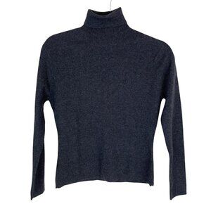 Emanuel Ungaro Ribbed Turtleneck Sweater Gray Petite Small